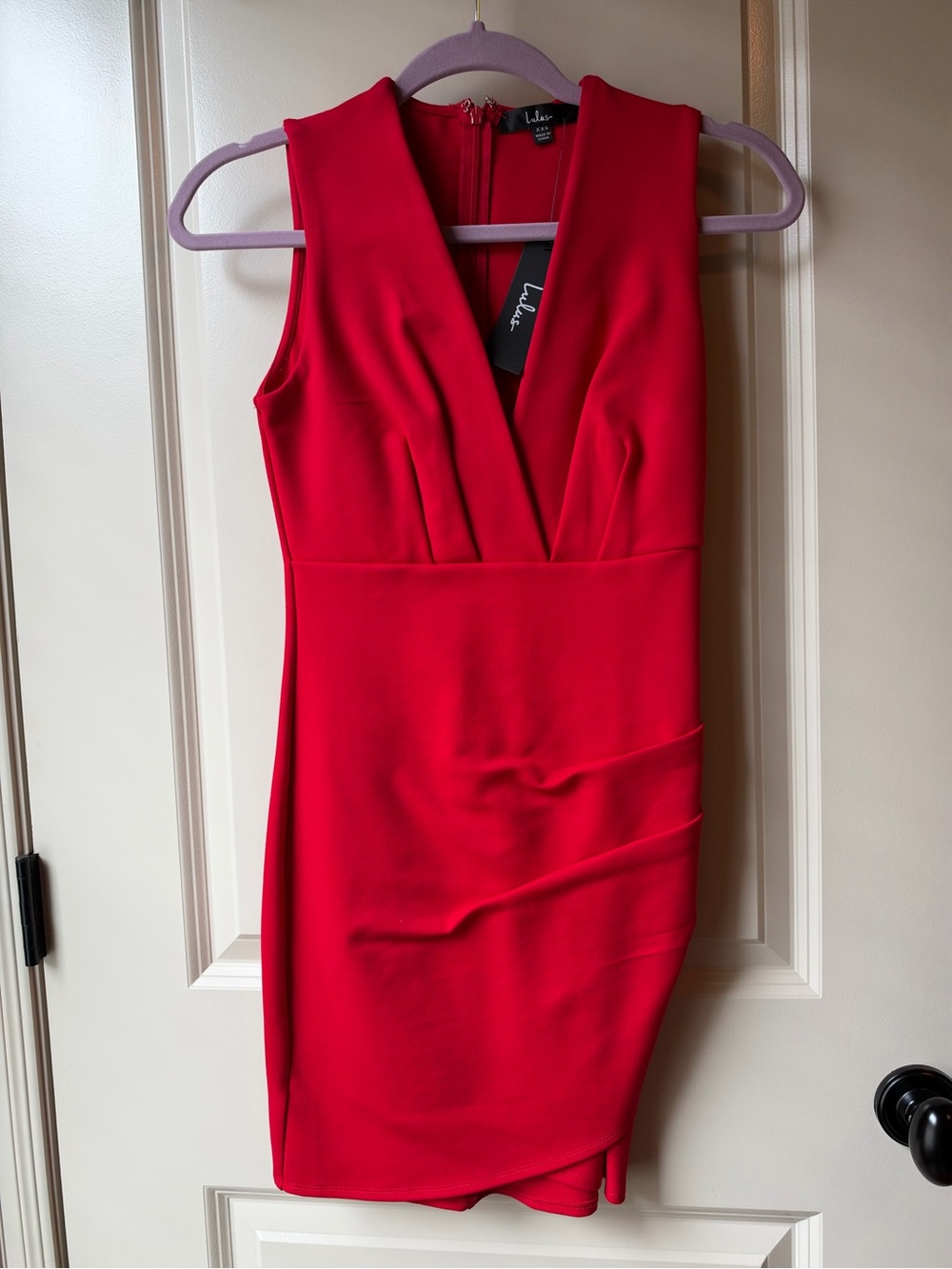 Lulu's Bright Red Sleeveless V-Neck Mini Dress